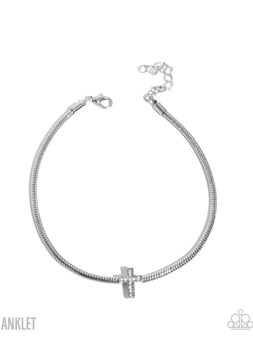 Silver Crystal Cross Anklet - Women Jewelry